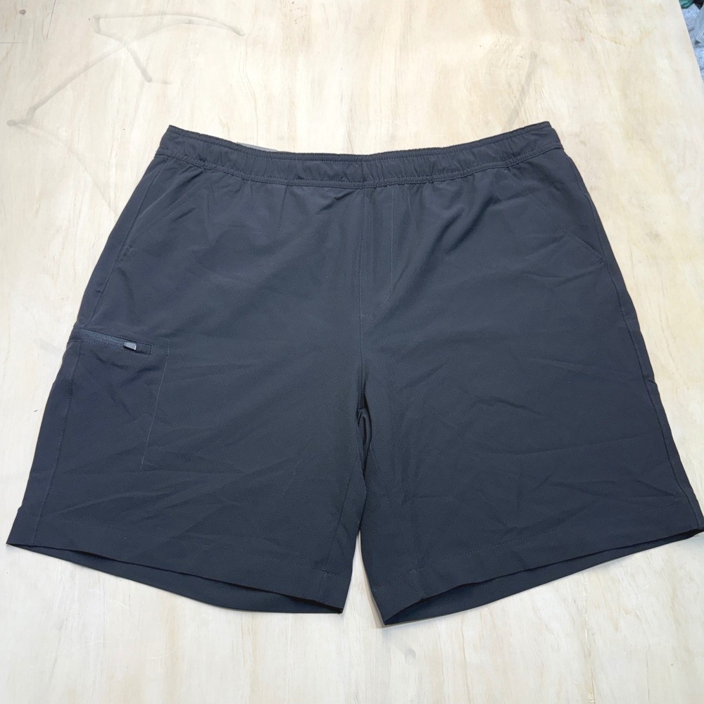 Gerry Mens Trail Shorts Black XL 4-Way Stretch Secure Zip Pockets NEW